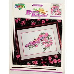 Been Helpin' Cat in Garden Flowers Cross Stitch Leaflet Book Color Charts 11205